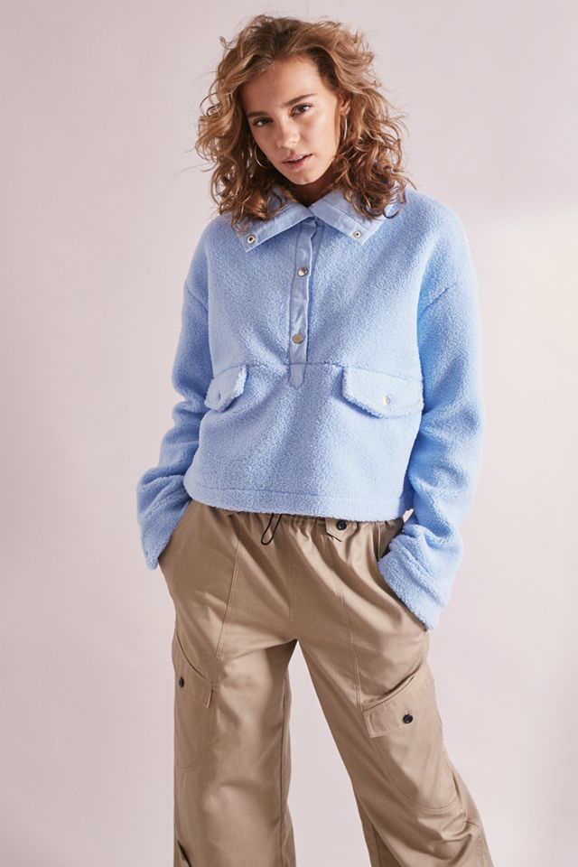 House Of Sunny Jacke aus Teddyfleece in Muted Blue Urban Outfitters DE