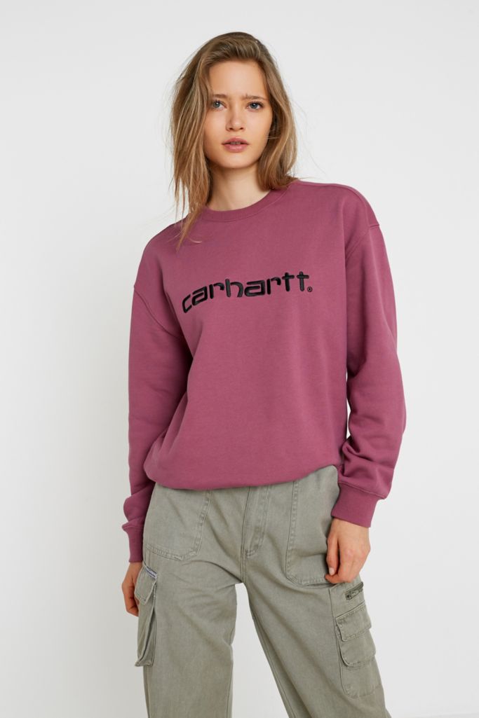 Carhartt WIP Dusty Fuchsia Crew Neck Sweatshirt | Urban Outfitters UK