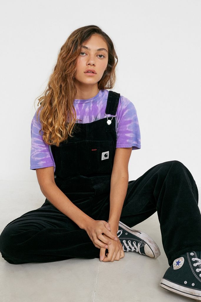 Carhartt WIP Black Corduroy Dungarees Urban Outfitters UK