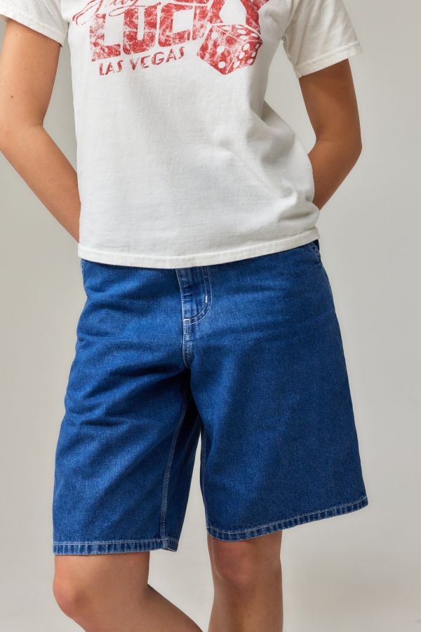 Slide View: 1: Carhartt WIP Blue Denim Simple Shorts