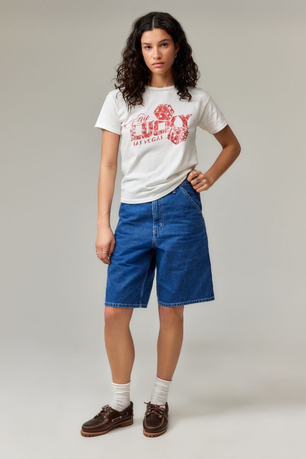 Slide View: 3: Carhartt WIP Blue Denim Simple Shorts