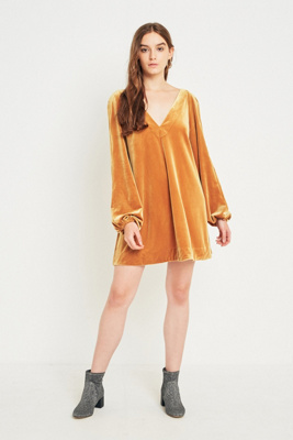 free people orange velvet dress