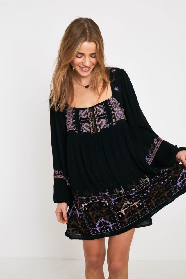 Free People Rhiannon Embroidered Mini Dress | Urban Outfitters UK