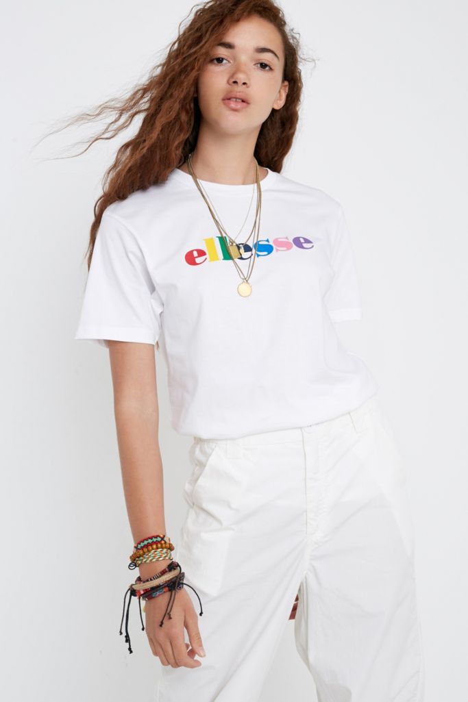 Ellesse Pia Rainbow Logo T-Shirt | Urban Outfitters UK