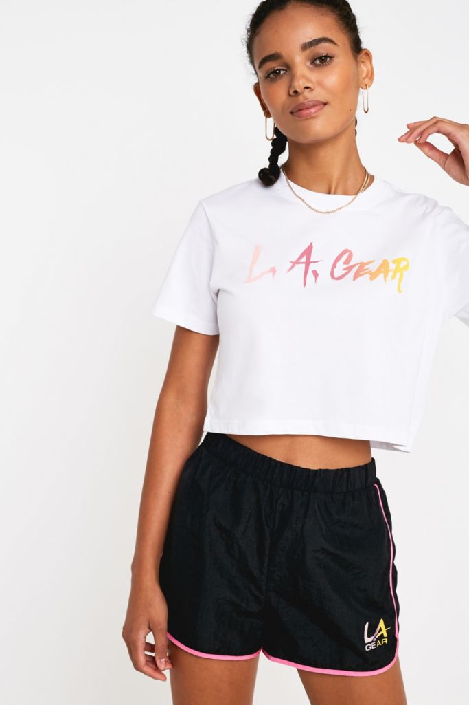 LA Gear White Crop T-Shirt | Urban Outfitters UK