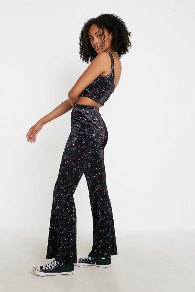 NARRATED Velvet Flare Trousers Urban Outfitters UK