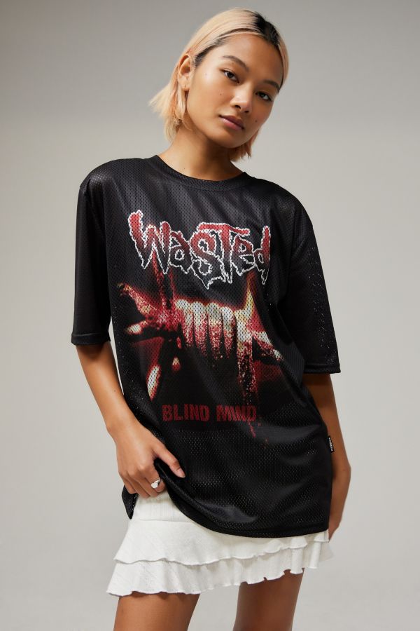 Slide View: 1: Wasted Paris – T-Shirt aus Netzstoff-Jersey