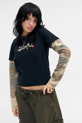 Quiksilver UO Exklusives Camouflage Doppellagiges Langarm-T-Shirt