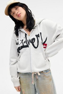 Quiksilver UO Exclusive Grey Zip-Though Hoodie