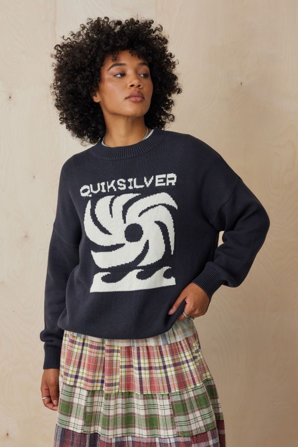 Slide View: 1: Quiksilver Schwarz Logo Sweatshirt