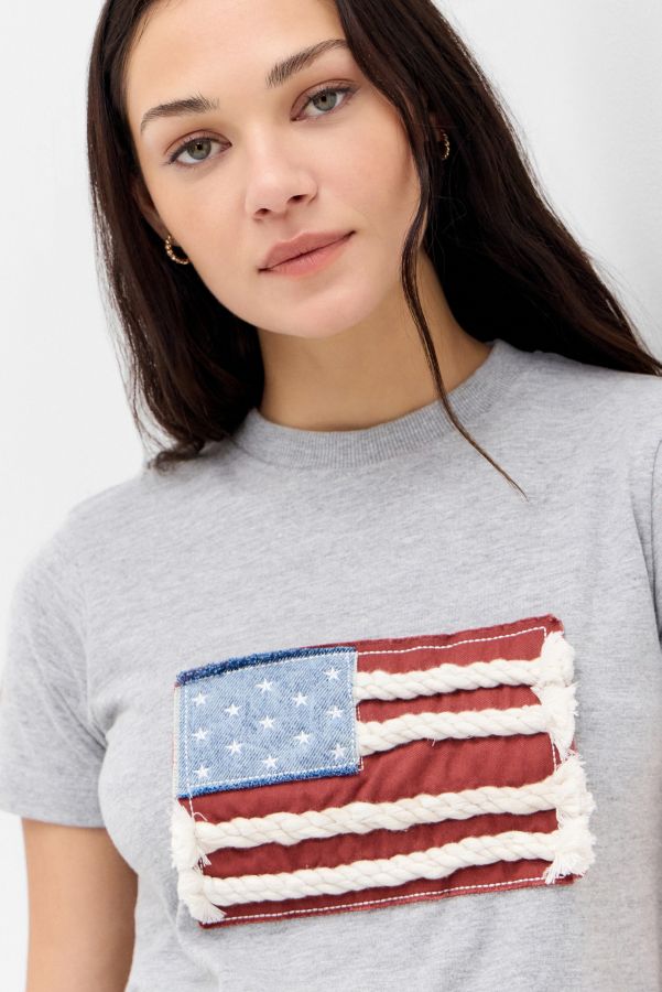 Slide View: 4: Daisy Street Appliqué Flag T-shirt