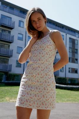 button through slip dress