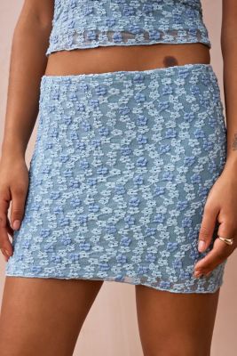 Daisy Street Floral Lace Mini Skirt