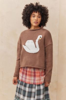 Jersey de Punto Intarsia con Cisne de Daisy Street