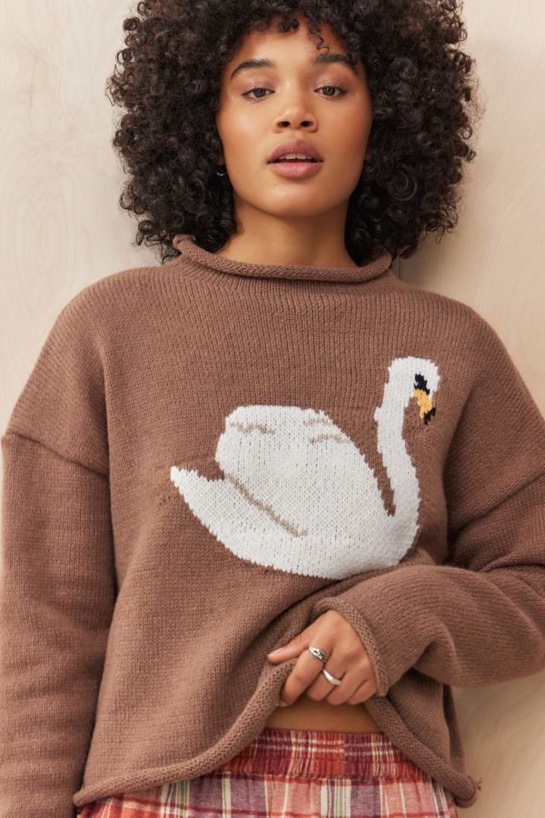 Slide View: 3: Pull Daisy Street Intarsia Cygne