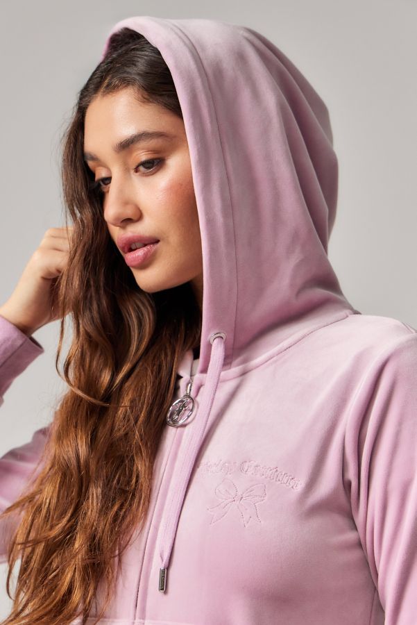 Slide View: 4: Juicy UO Exclusive Bow Velour Hoodie