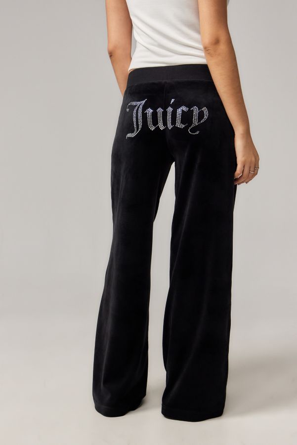 Slide View: 1: Juicy Couture UO Exclusive Black Ida Velour Track Pants