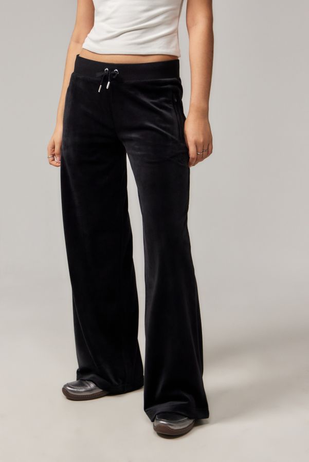 Slide View: 3: Juicy Couture UO Exclusive Black Ida Velour Track Pants