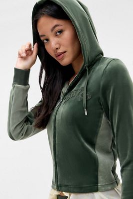 Juicy Couture Green Panel Appliqué Hoodie