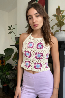 cream crochet top