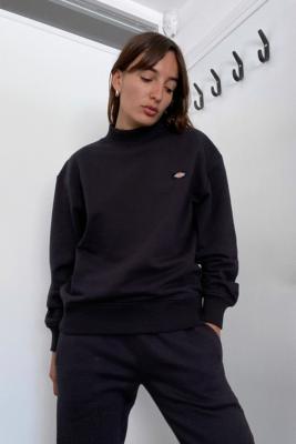 black mock neck sweatshirt