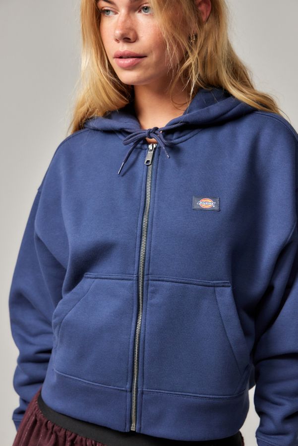 Slide View: 1: Dickies Navy Oakport Zip-Through Hoodie