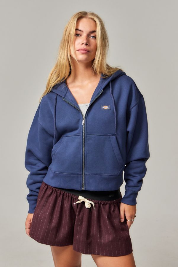 Slide View: 2: Dickies Navy Oakport Zip-Through Hoodie