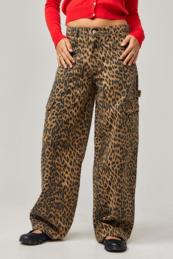 Slide View: 2: Damson Madder Leopard Print Cargo Jeans