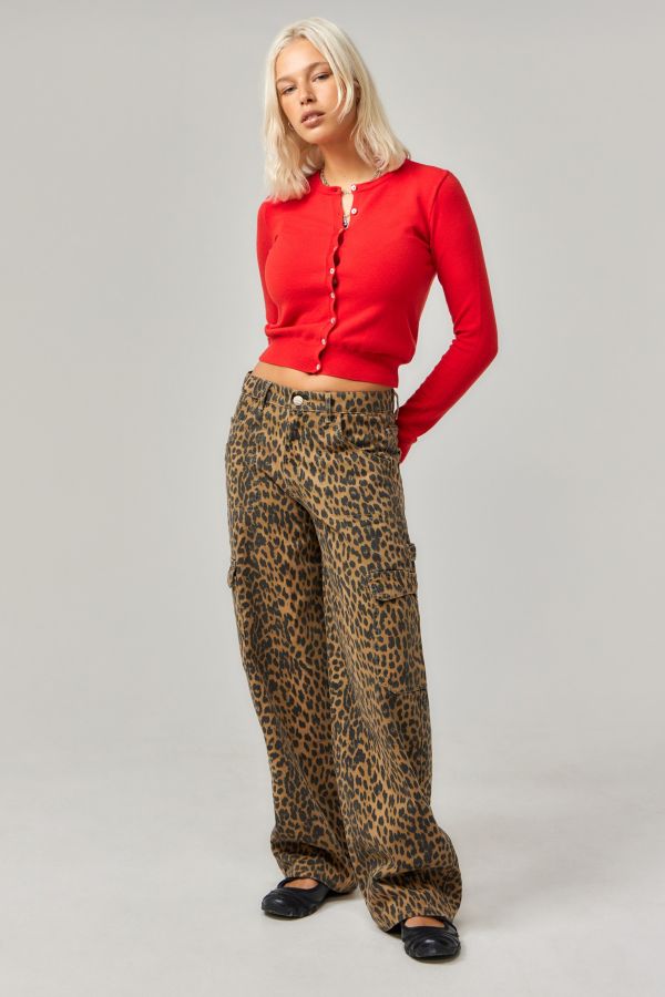 Slide View: 3: Damson Madder Leopard Print Cargo Jeans