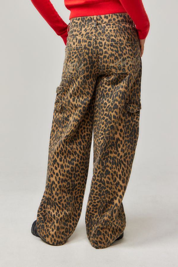 Slide View: 4: Damson Madder Leopard Print Cargo Jeans