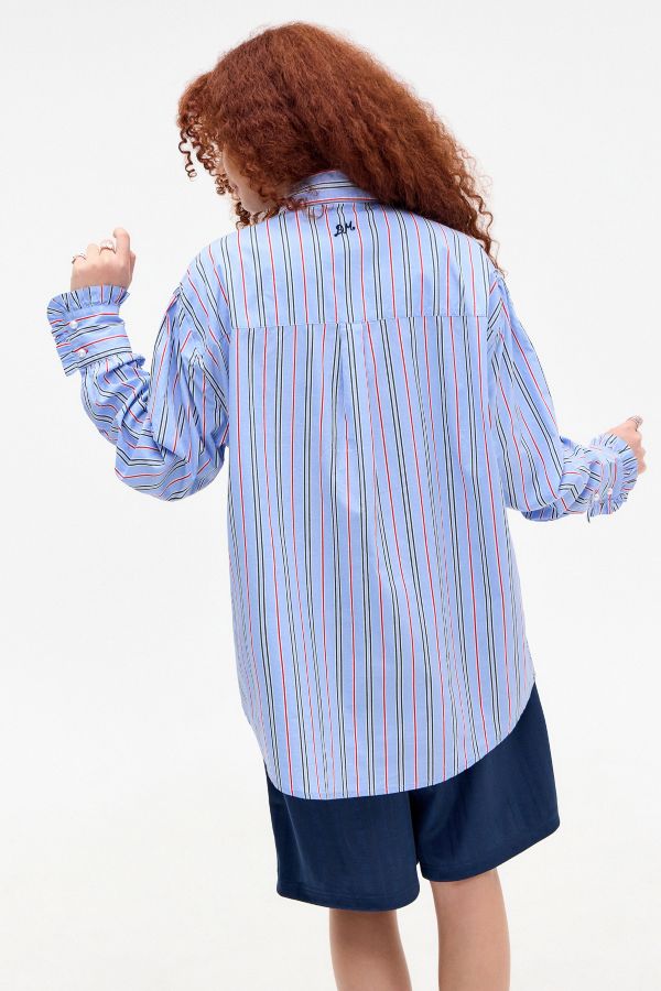 Slide View: 5: Damson Madder Kylie Stripe Ruffle Shirt