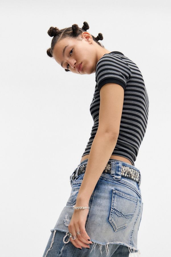 Slide View: 6: Basic Pleasure Mode Penelope Stripe Polo Top