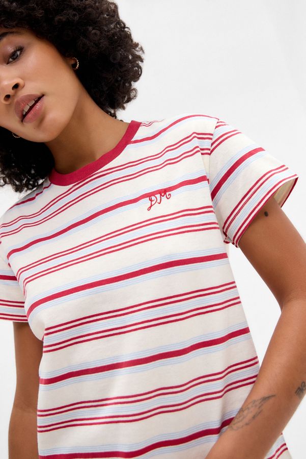 Slide View: 4: T-Shirt Rayé Ariel Prune Garance