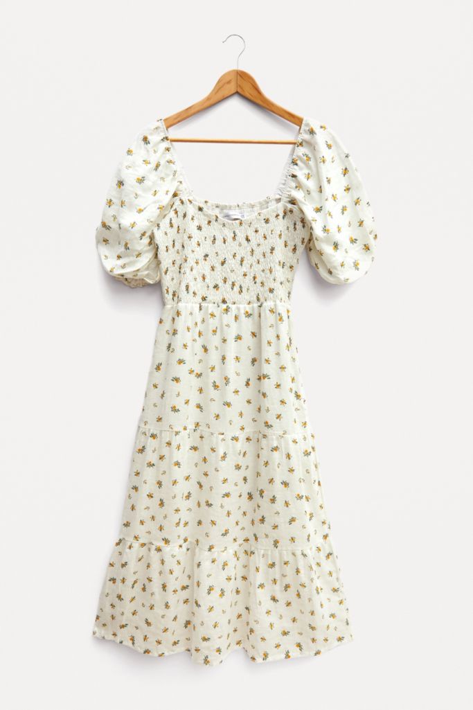 Faithfull The Brand Printed Linen Midi Dress | Urban Outfitters UK