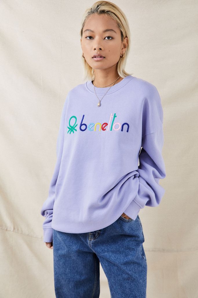 Benetton Lilac Crew Neck Sweatshirt | Urban Outfitters UK