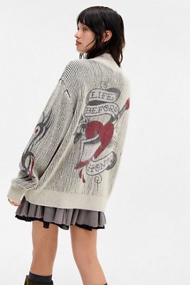 Ed Hardy Dishonour Zip-Through Knit Jacket