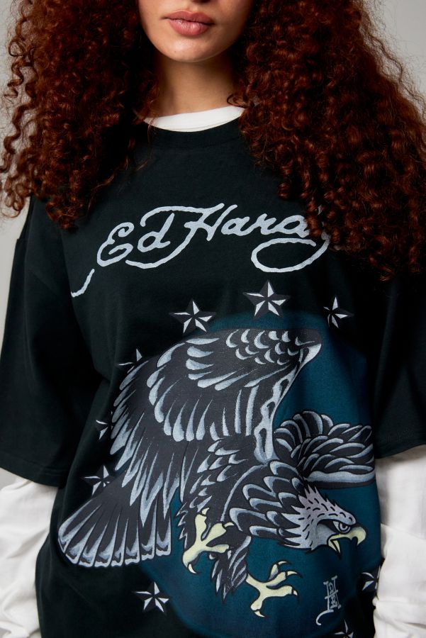 Slide View: 2: Ed Hardy Eagle In The Stars Layered T-Shirt