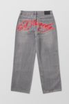 Thumbnail View 7: Ed Hardy UO Exclusif Gris Surdimensionné Brodé Jeans