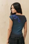 Thumbnail View 4: T-shirt Ed Hardy UO Exclusive Bleu Dragon Encolure Slash