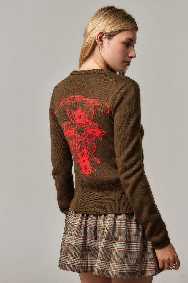 Slide View: 1: Cardigan Ed Hardy UO Exclusive Heart Cross