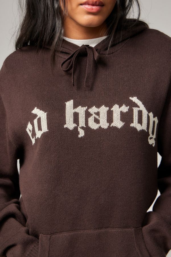 Slide View: 4: Ed Hardy UO Exclusive Knit Hoodie