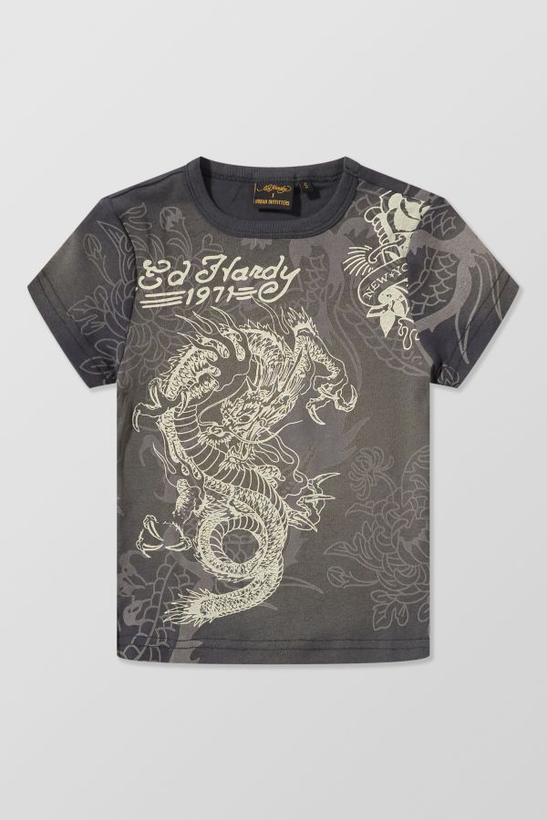 Slide View: 7: Ed Hardy - T-shirt court à imprimé dragon