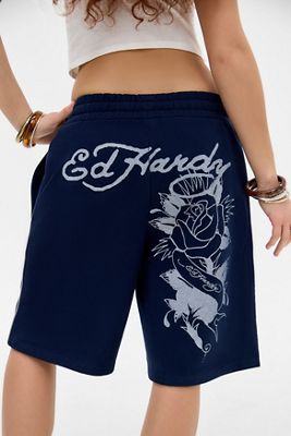 Ed Hardy UO Exclusive Climbing Rose Jogger Shorts