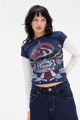 T-shirt à manches longues superposé Ed Hardy Exclusivité UO