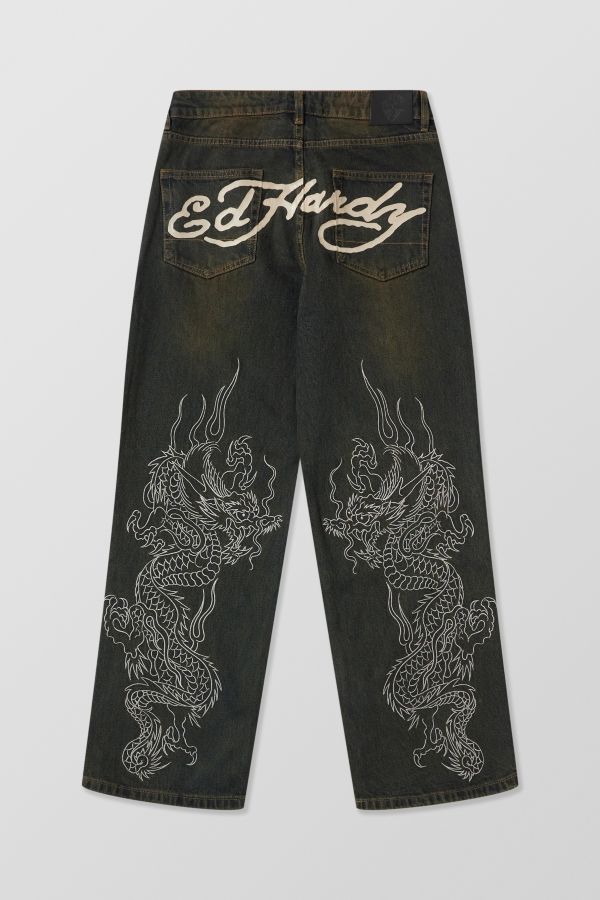 Slide View: 8: Ed Hardy UO Exclusive Embroidered Dragon Jeans