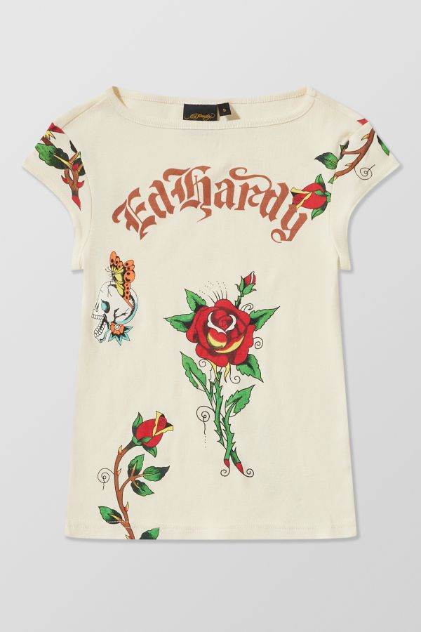 Slide View: 7: Ed Hardy UO Exclusive Slash Neck Top