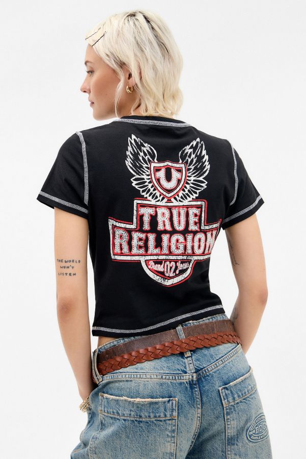 Vista diapositiva: 2: Maglietta Baby True Religion con Ala a Contrasto