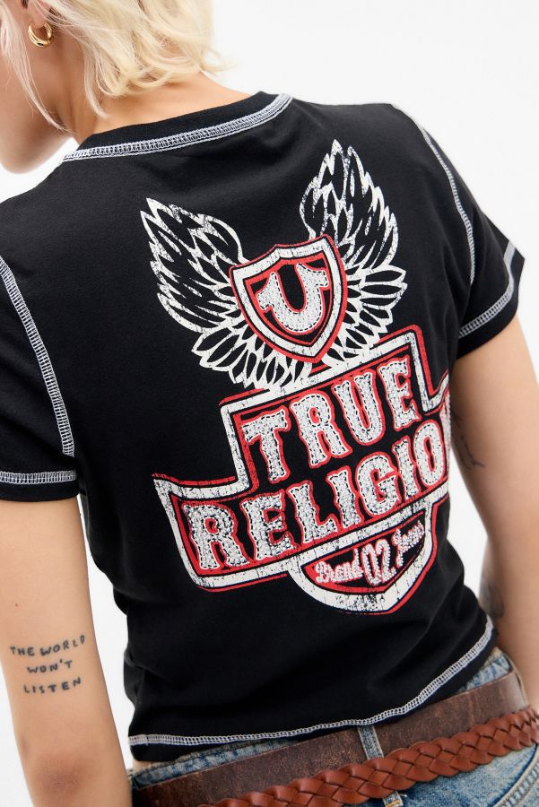 Vista diapositiva: 5: Maglietta Baby True Religion con Ala a Contrasto