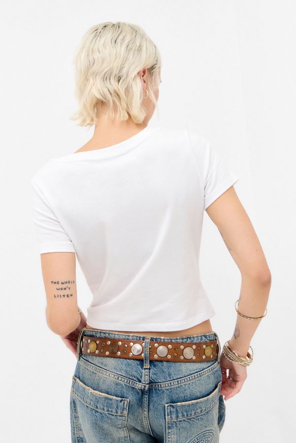 Vista diapositiva: 4: T-Shirt Baby True Religion Scollo a V con Cristalli