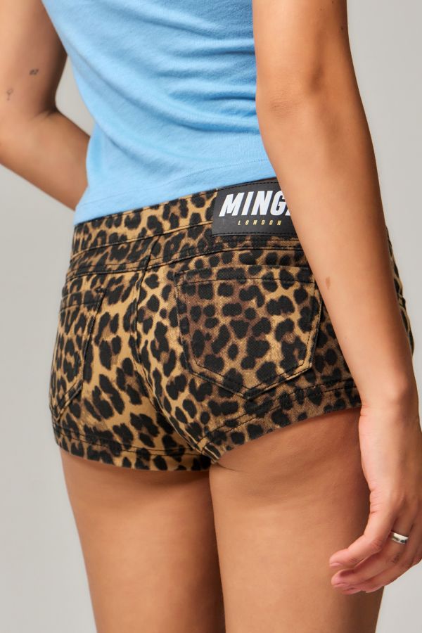 Slide View: 4: Minga London Leoparden-Print Mikro-Shorts